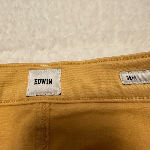 Anthropologie Edwin Bree Slim Raw Hem Women's Jeans Yellow Size 26 EUC - Picture 8 of 12